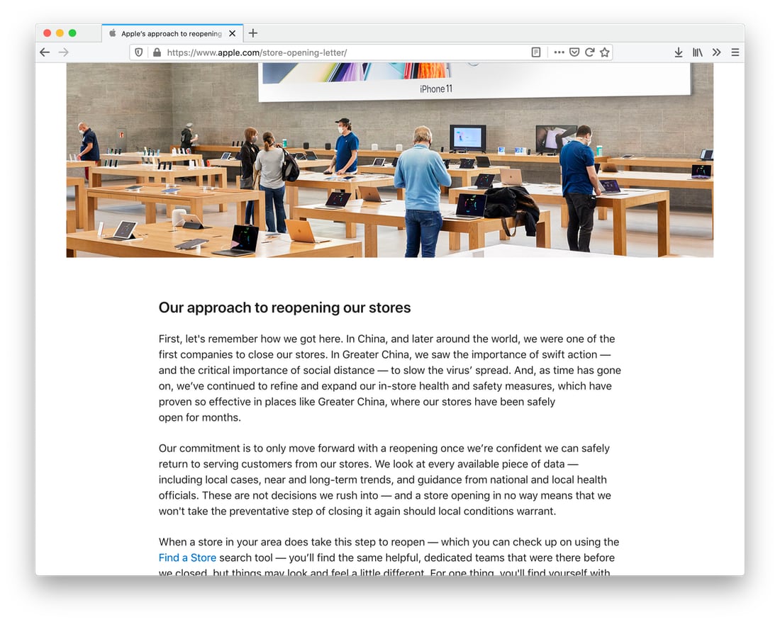 text page on apple.com