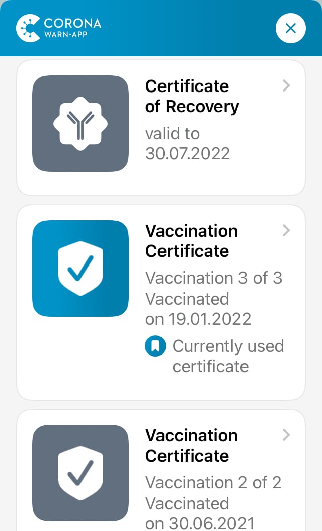 Corona-Warn Certificates